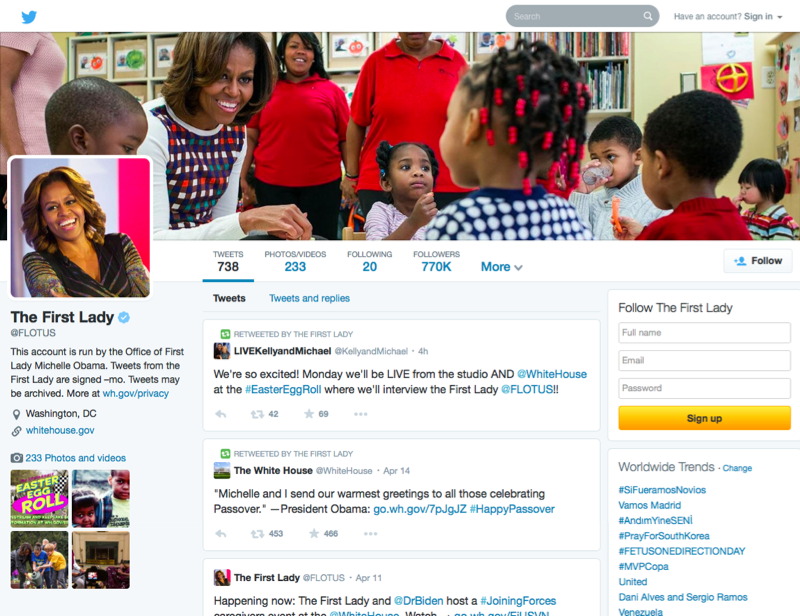 Twitter profile design FLOTUS